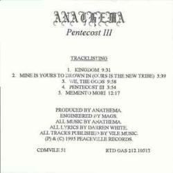 ANATHEMA Pentecost III Фирменный CD ANATHEMA Pentecost III Фирменный CD